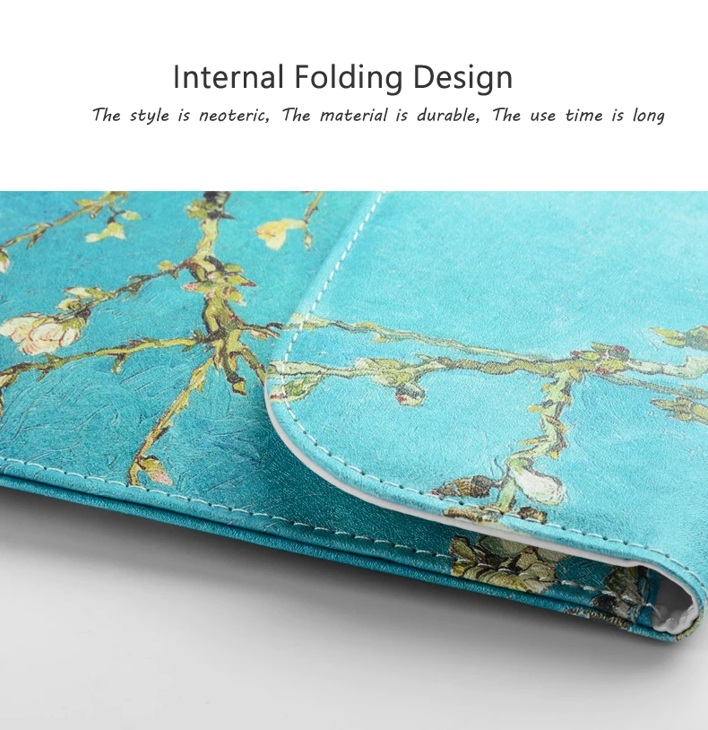 Printed Laptop Sleeve Bag Compatible For 13-13.3 inch MacBook Pro/Air - PU Leather With 360 Protective Case