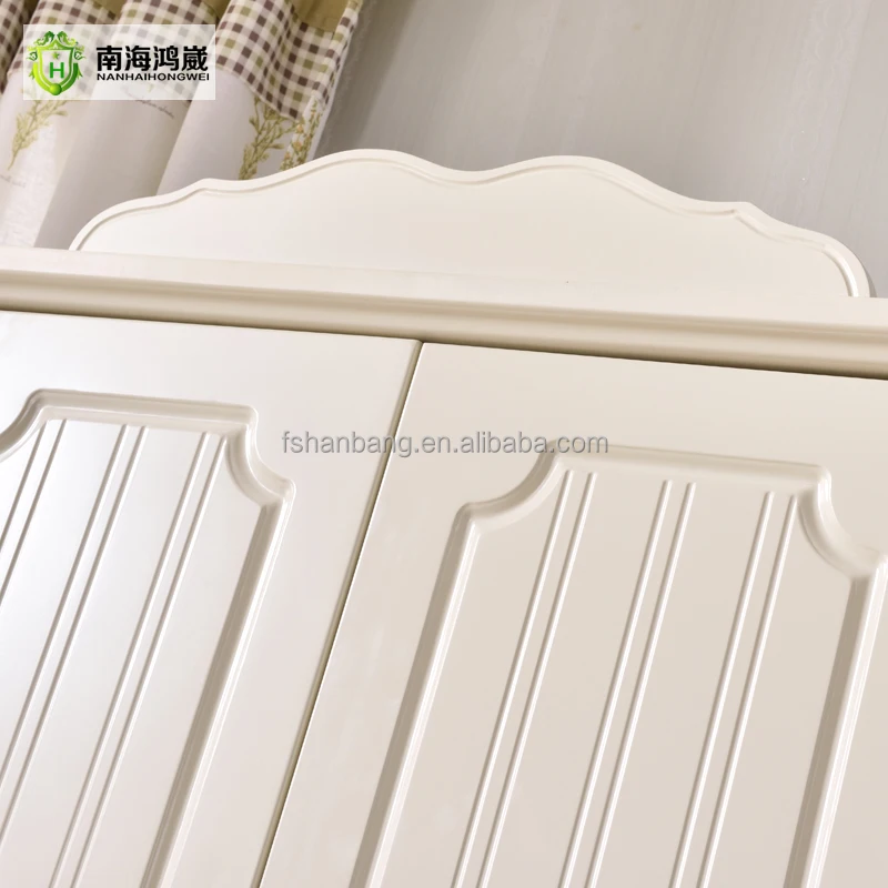 Hot sale Flat Pack Modern Style White Painted Wood MDF 2 Door Wardrobe Armoire