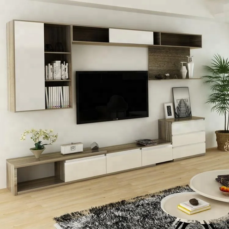 2021 Vermont Black/White MDF Living Room TV Stand Cabinet Design Wooden TV Stand Cabinet