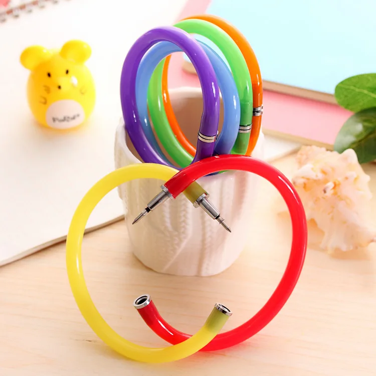 Wholesale  Cute Candy Color Ball Point Pen ,Bendable Bracelet Pens,Bracelet Pen for friends