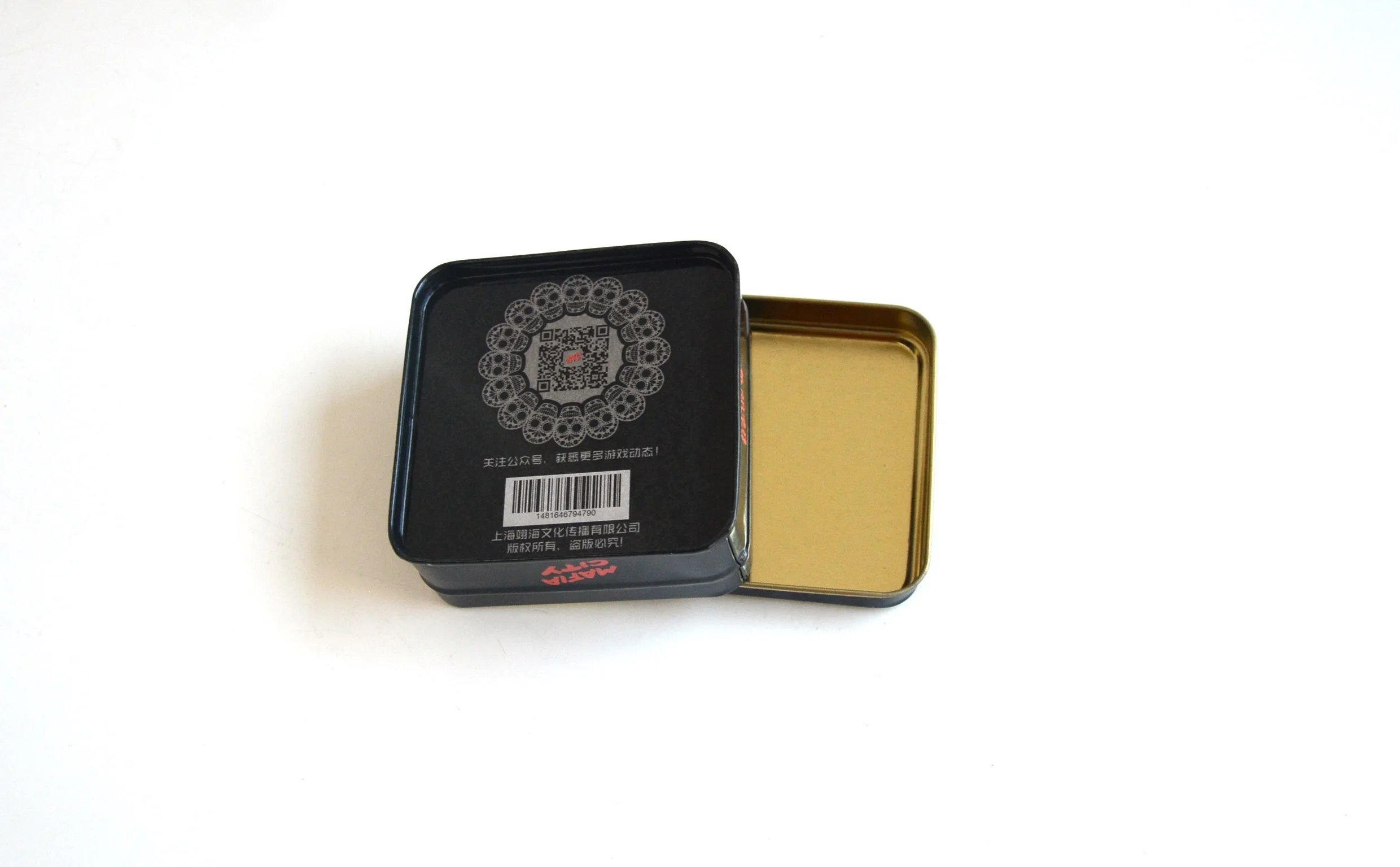 DUAL ROLE KILLING GAME tin box black cool square tin box MAFIA CITY game cards tin box