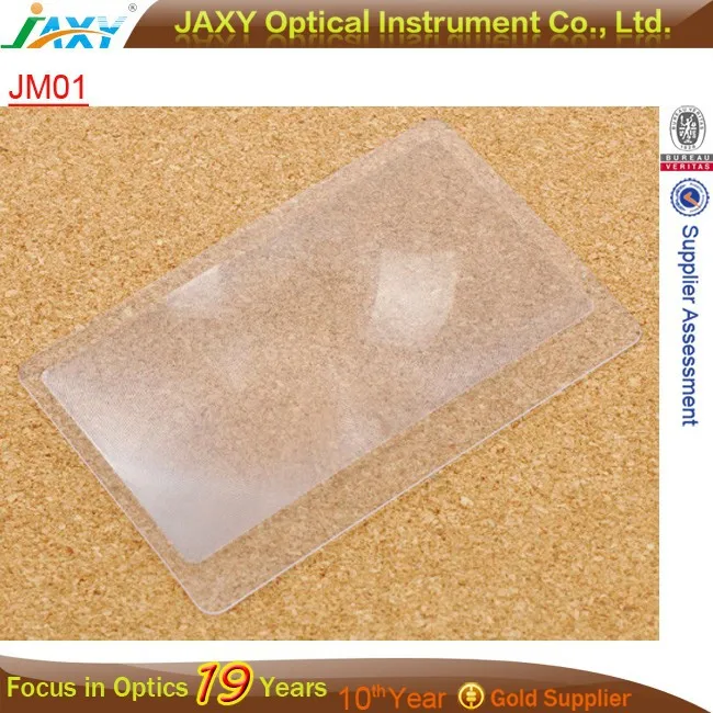 100pcs/set 3X Mini Card Magnifier Pocket Magnifying with Wallet Clip Card New