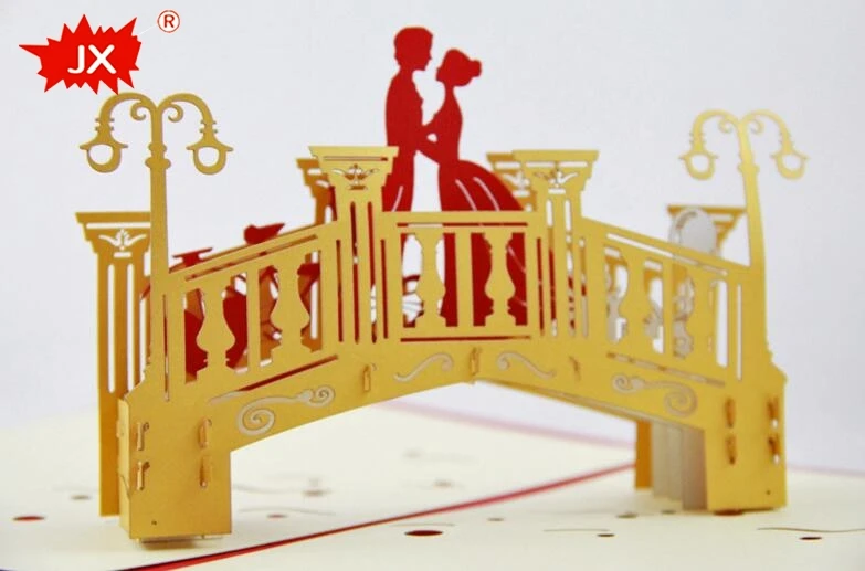 3D musical wedding card with best wishes and full love