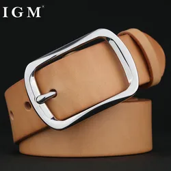Luxury Men Genuine Leather Belt With Stainless Steel Buckle