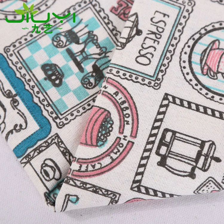 Hometextile hot sale 70%cotton 30%linen printed linen curtain fabric for clothing