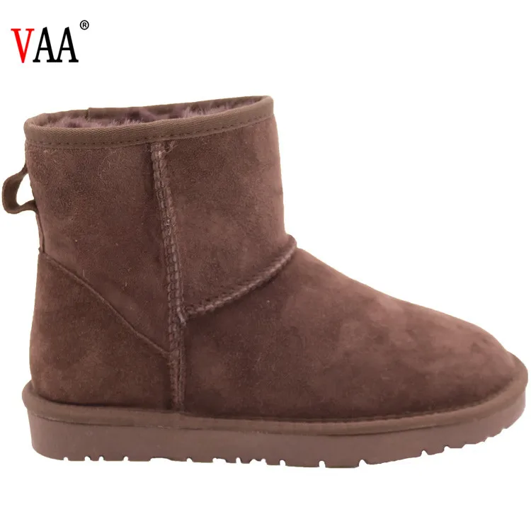 
5854 Double Face Ankle Length Australian Sheepskin Antiskid TPR Sole Winter Men Snow Boots Shoes Factory 