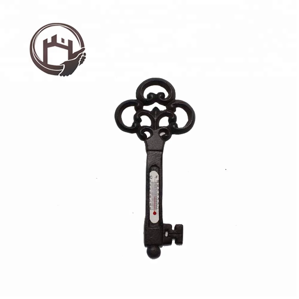 Decorative outdoor and indoor red mercury thermometer with large display