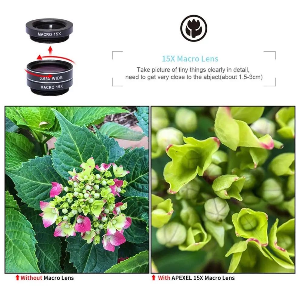 2018 Interesting productsTelephoto Lens 7 in 1 cell phone camera lens kit for outdoor travel, bird watching, scene photo shoot