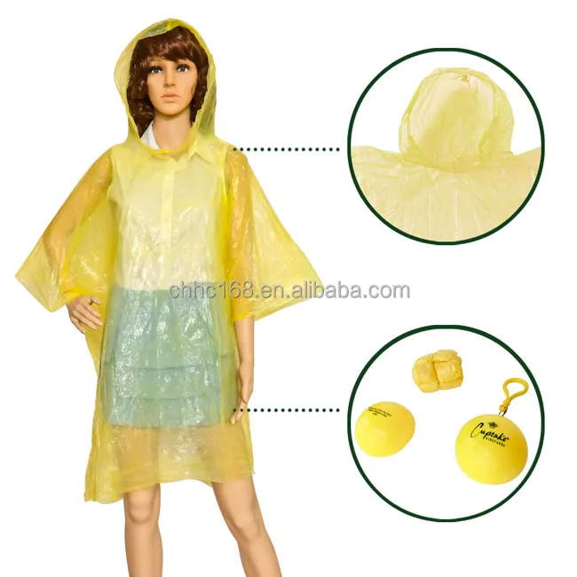 Promotional Disposable Printing PE Raincoats in ball