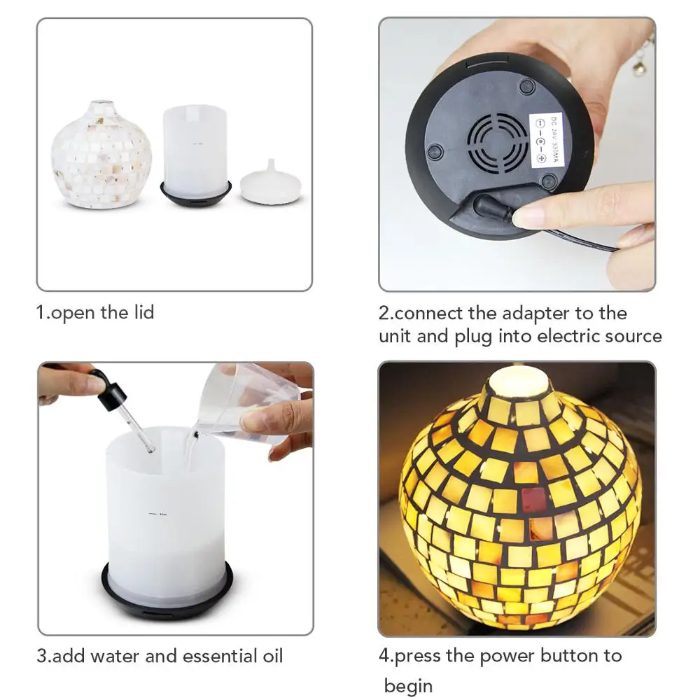 mosaic glass electric vaporizer essential oil diffuser
