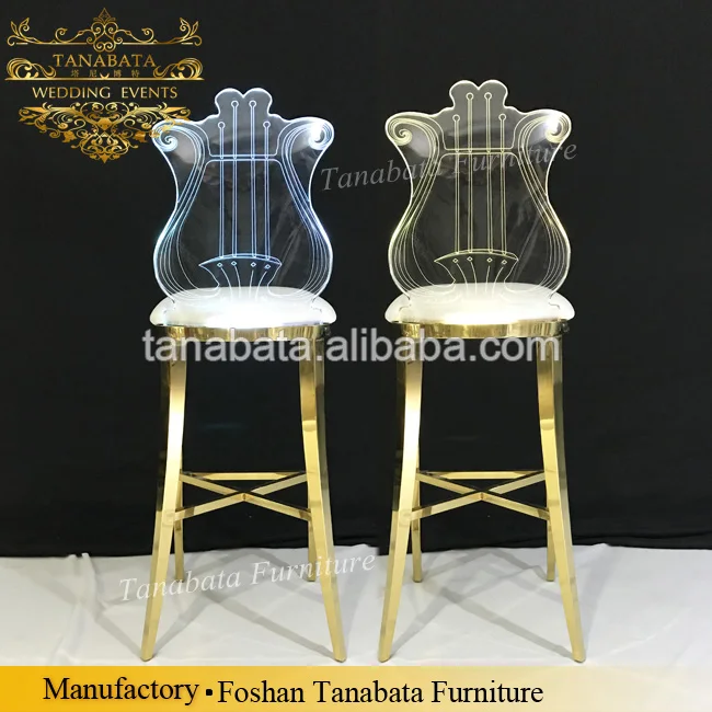 
illuminate acrylic guitar-shape carve bar stool glowing bar chair in foshan 