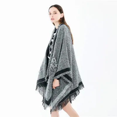 D1111  Women Cashmere Oversized Scarf Pocket Blanket Scarf Wrap Leopard Printed Winter Shawl Scarf