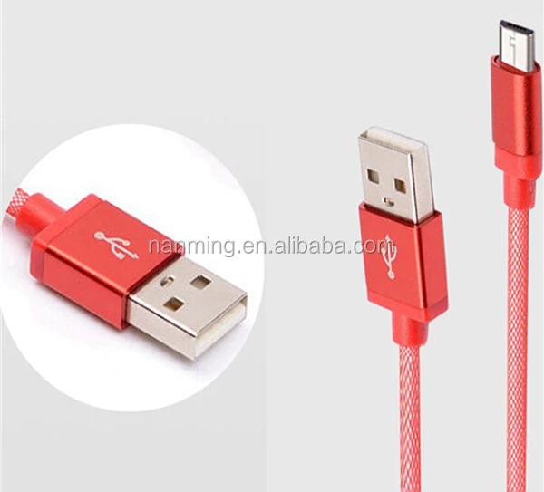 Ажурные плетеный ткань микро USB 2.0 данных кабель зарядного устройства
