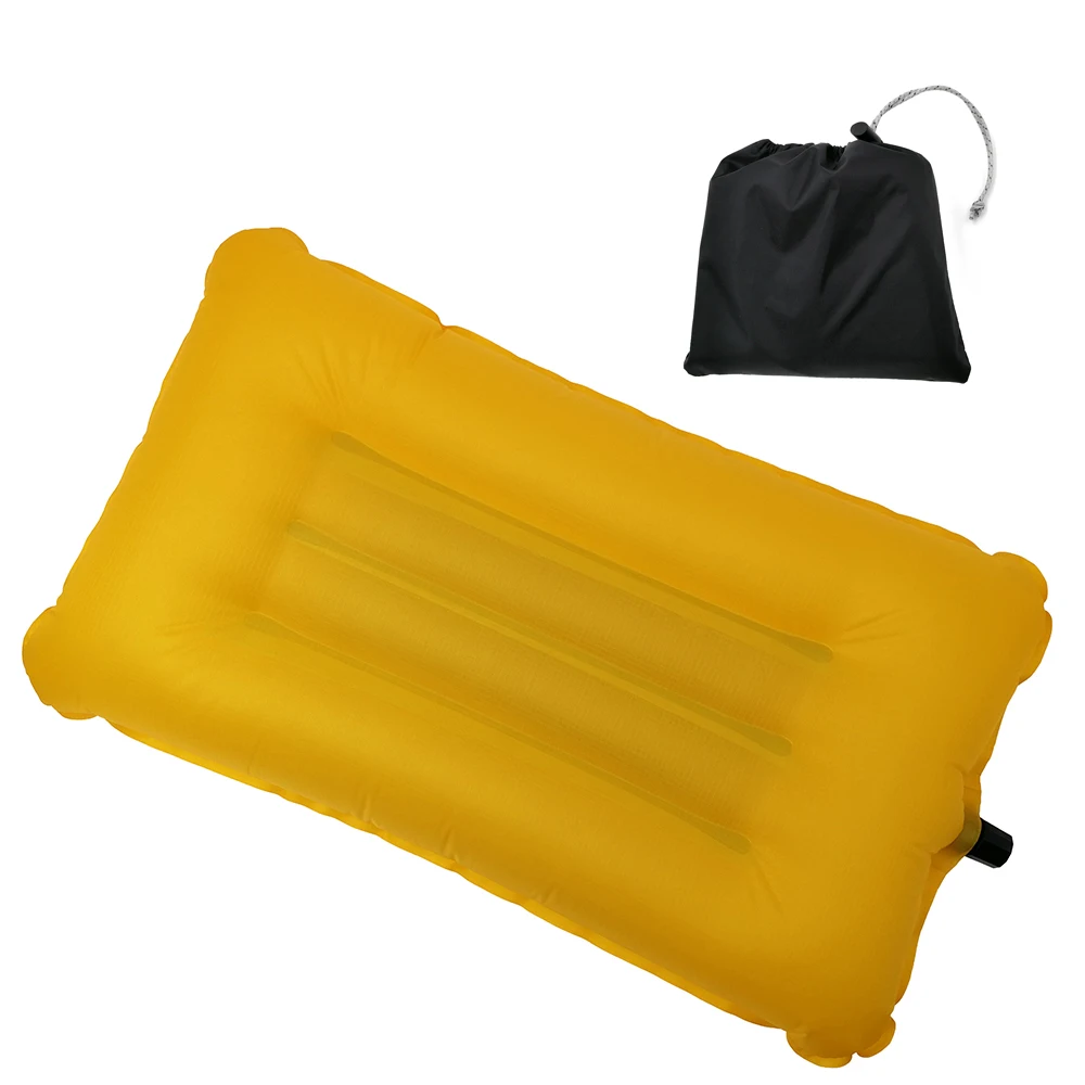 New Design Outdoor Yellow rectangle nylon fabric inflatable air pillow