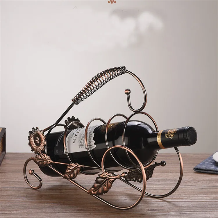 Металл Красный бутылки вина полка дисплея на стенде стойки для супермаркета