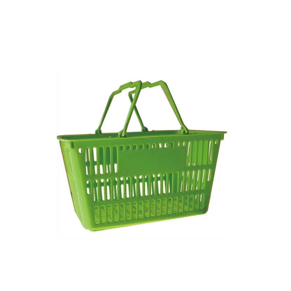 customized color plastic shopping basket with wheels