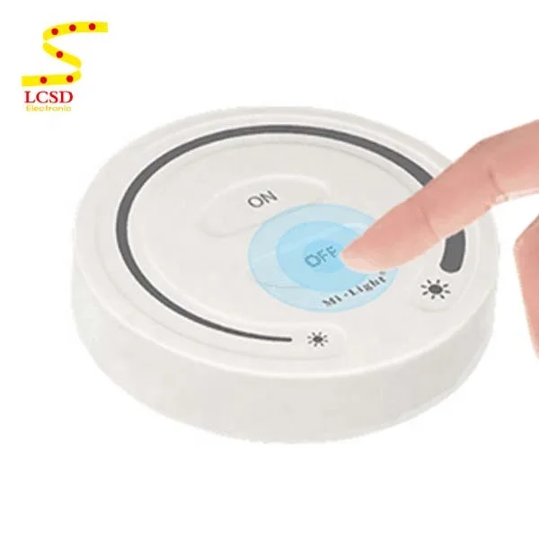 Беспроводной настенный круглый Диммируемый светодиодный контроллер на батарейках 2,4G, дистанционный диммер, сенсорный переключатель для mi light, светодиодный светильник