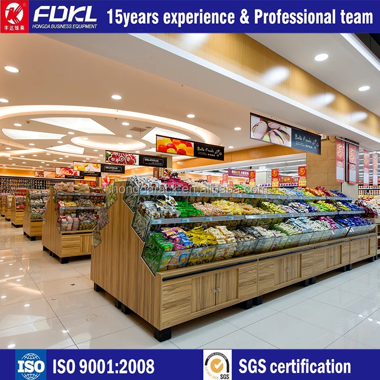 Supermarket rack Commercial Wood Candy Display Rack Candy Shelf