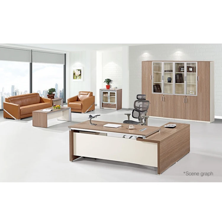 Frank Tech Modern L shaped MDF melamine office desk wooden office desk