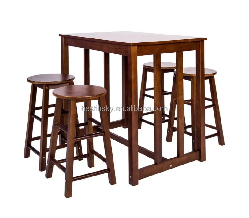 
Manufacture Supply 5-piece Bar Table Set Table Set With 4 Bar Stools Bar Table And Stool 