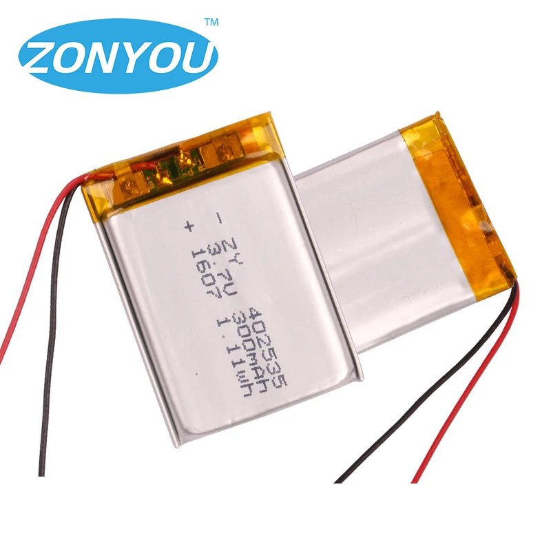 Deep cycle 300mah 3.7v li-polymer battery 402535