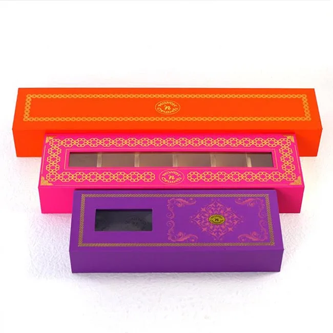 Empty truffle box with clear window and magnetic closure