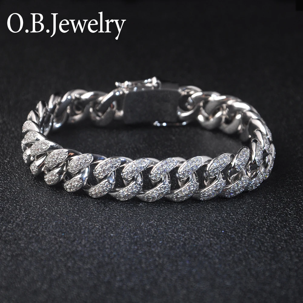 Мужская бижутерия OB, кубинская цепь на заказ, ювелирные изделия из Саудовской Аравии, высококачественный браслет из настоящего золота для мужчин в стиле хип-хоп