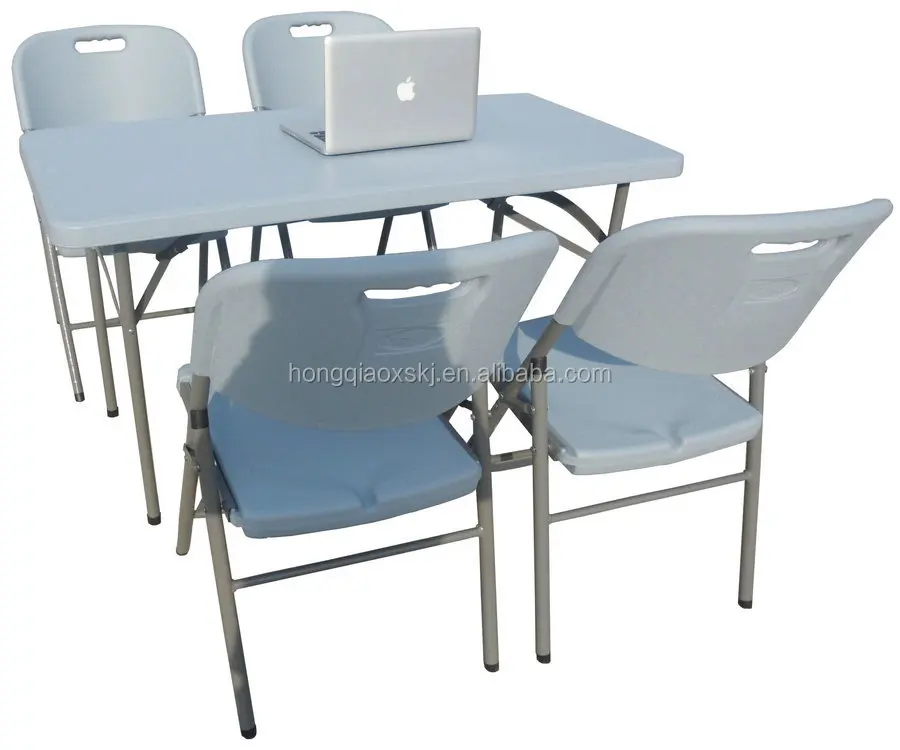 120cm plastic blow molding fold table/resin rectangle banquet table for sale/120*60*74cm white outdoor barbecue table/stackable