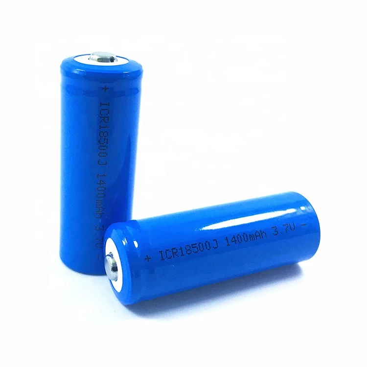 High Capacity 1400mah 3.7v Button Top Rechargeable Icr 18500 Li Ion Battery