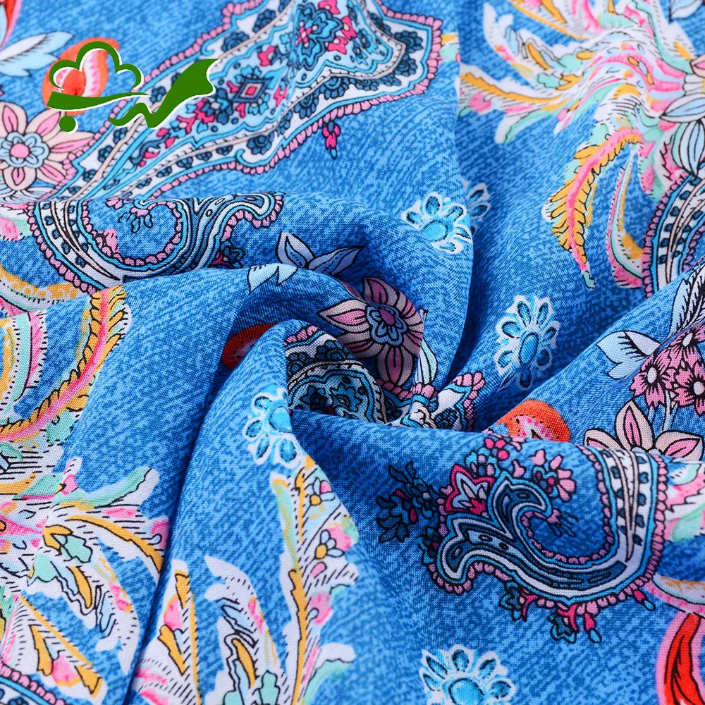 New arrive 90GSM custom comfortable garment woven 100 viscose rayon fabric printed for dress