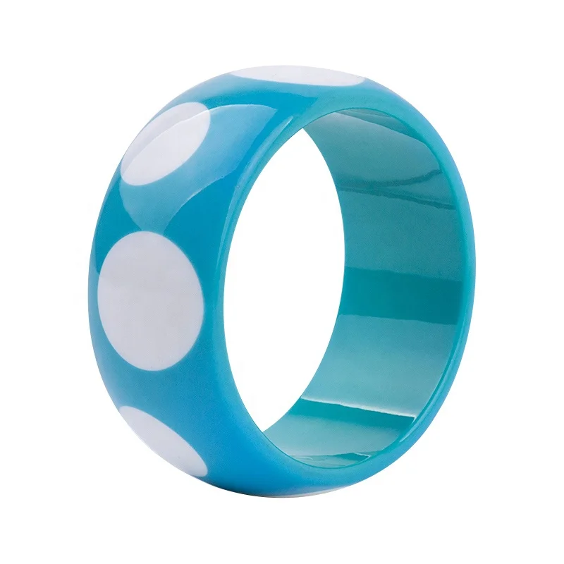2019 trending handmade bracelet round dot wide epoxy resin bracelet for girl