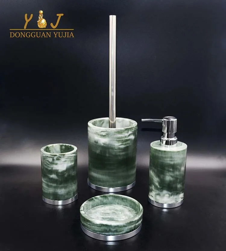 
China Green Resin Bathroom Accessories Toilet Set Marble Lanka Tiles Accessory Bathroom Set 