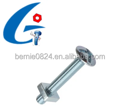 Grade 10.9 Mushroom Head Roofing Bolt and Nut M4-M16