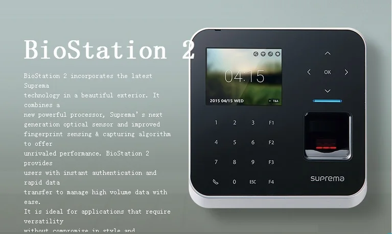 BioStation 2 Suprema Waterproof Fingerprint Access Control Machine Price
