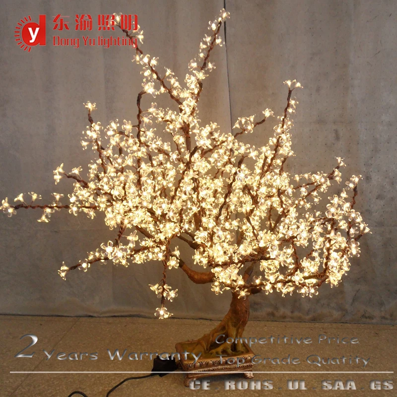 2021 year all festival decoration pink led cherry blossom artificial pot bonsai tree light