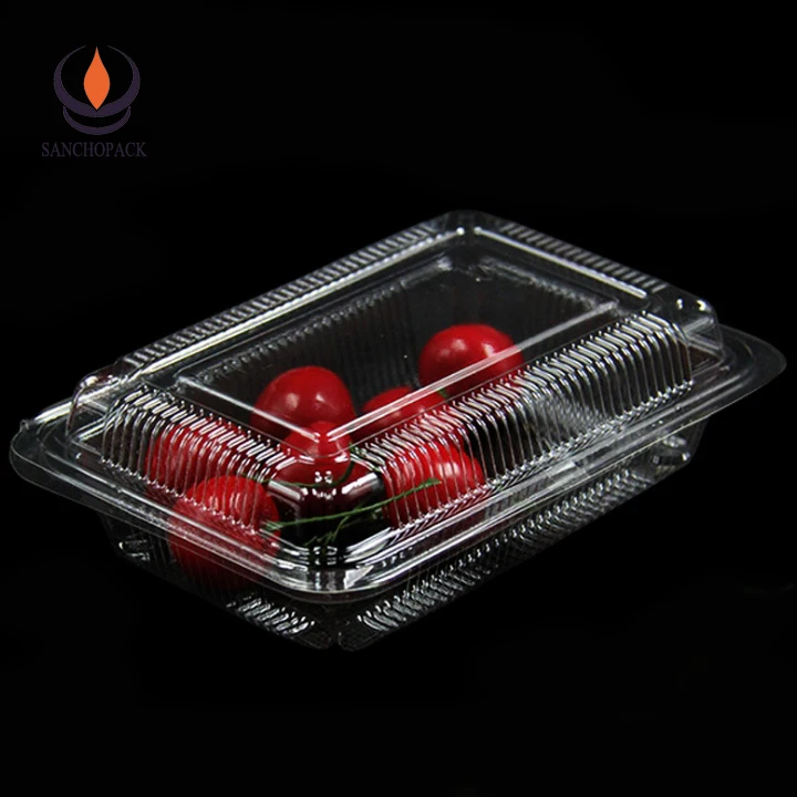 
Rectangular Transparent PET Blister Clamshell Packaging Fruits Box 