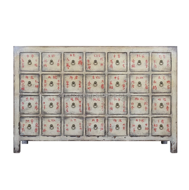 Chinese living room antique original drawers rustic wooden medicine cabinet