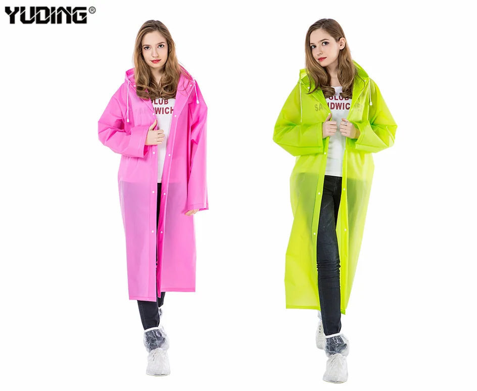 Safety raincoat reflective ladies hood long raincoat