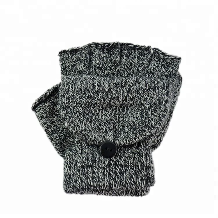 Теплые зимние жаккардовые перчатки без пальцев 100% акриловые перчатки