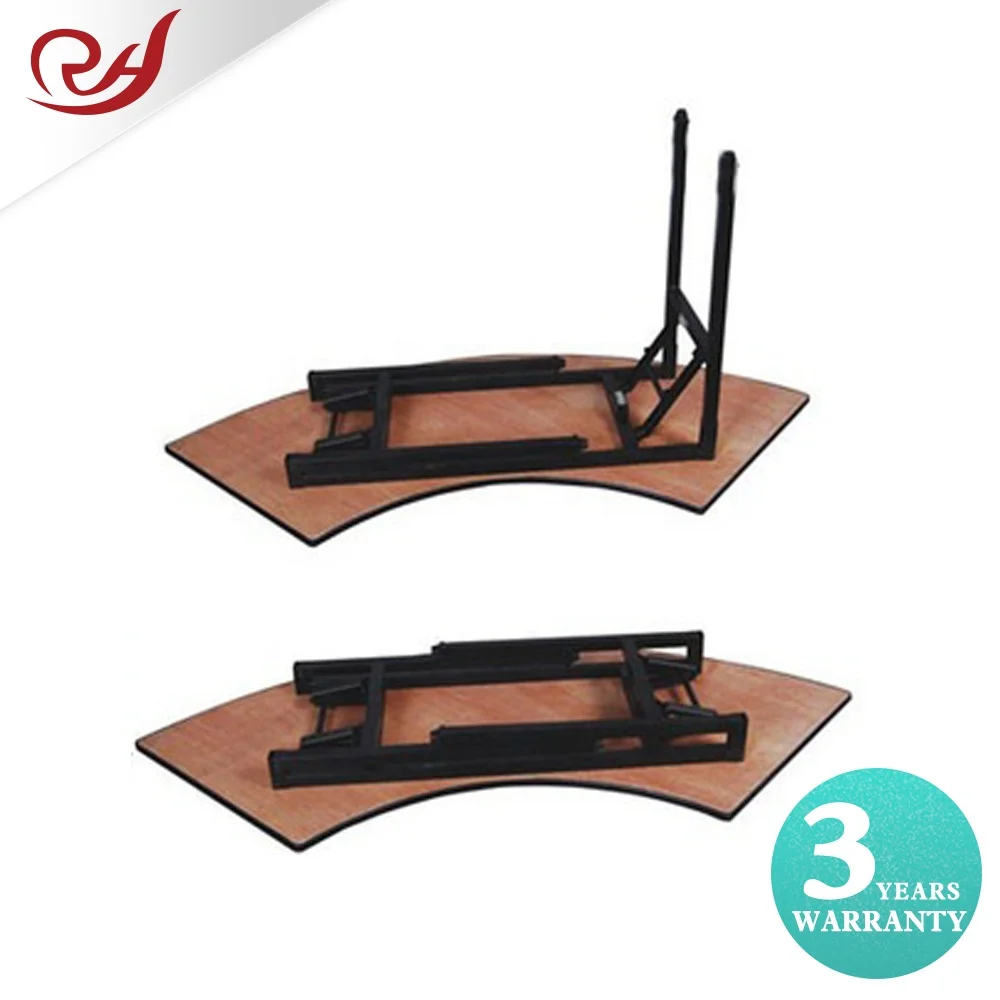 Wholesale Foldable Plywood  arc PVC oval Banquet wedding Tables