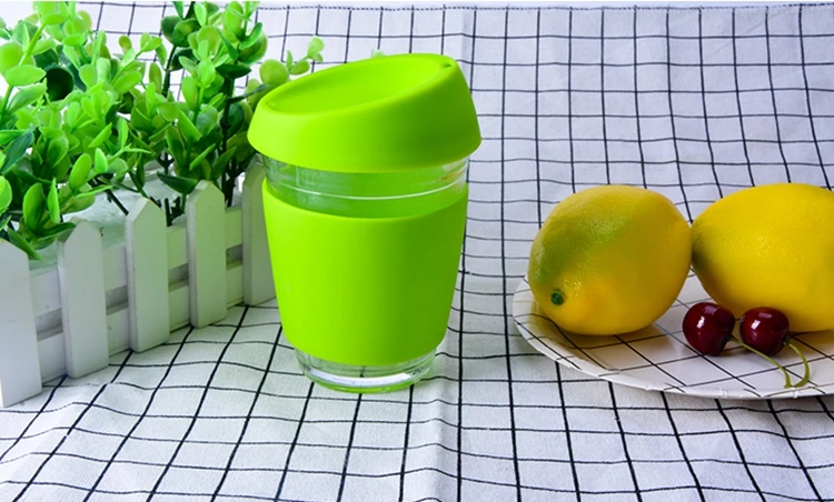 OKSILICONE Heat Resistant Silicone Coffee Cup Sleeve for Coffee Mug Custom Design Silicon Glass Bottle Sleeves Cover