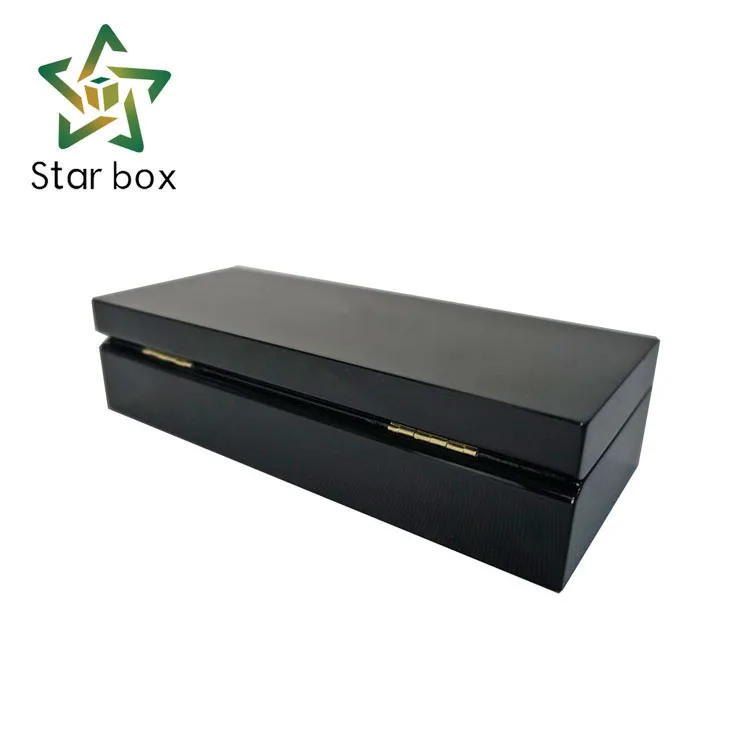 
Suppliers wholesale price luxury piano black lacquer wooden gift boxes for pen packing 