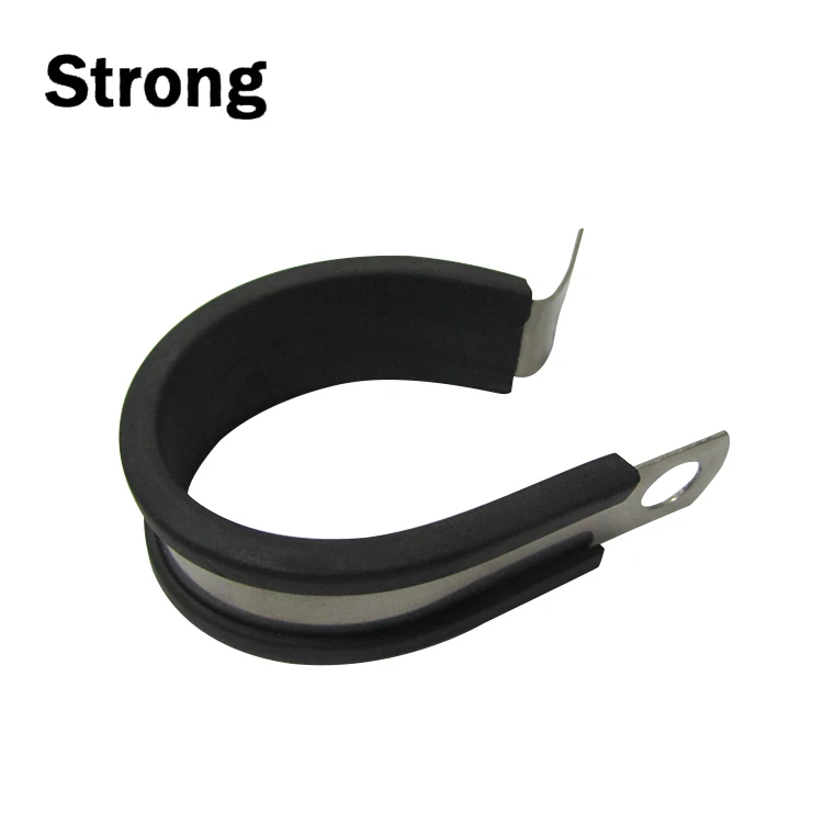Pipe clamps Pipe Clamp With Rubber With Double Screw And Plastic Sleeve Size:22mm-160mm