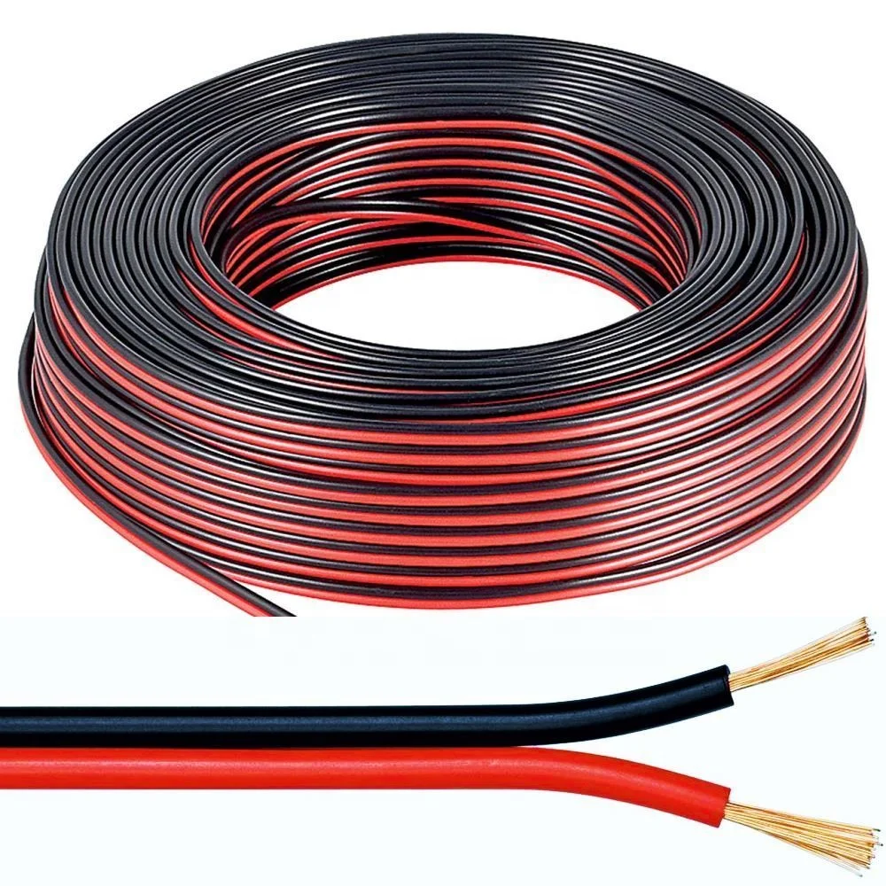  Китай (материк) красного и черного цветов 22AWG 2 ядра плоский медный скрученный кабель