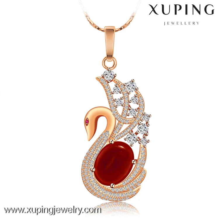 XL4064 xuping semi-precious stone jewelry fashion ruby gemstone pendant necklace jewelries