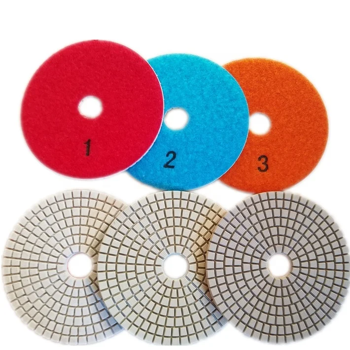 100mm  wet or dry  3 step diamond polishing pads for all stones and tiles