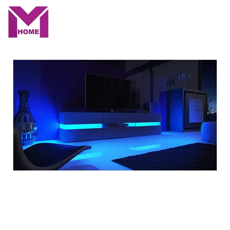 New Style High Gloss LED Light  TV Stand MDF Wood  Design