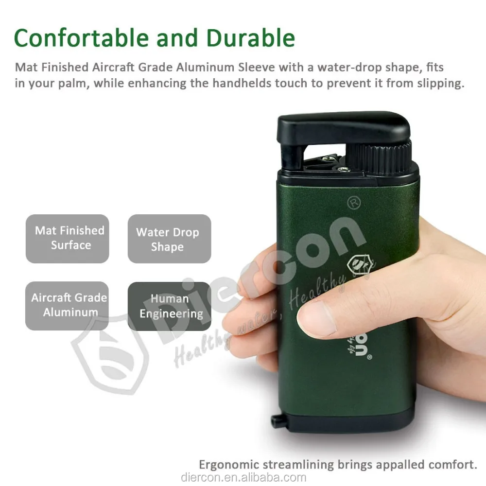 Diercon Outdoor Personal Water Purifier with Hollow Fiber UF Membrane Filter Portable Hiking Equipment (TW01)