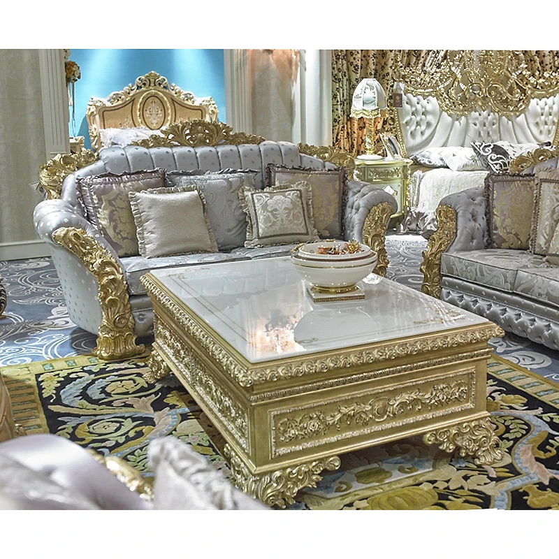 Luxury classic baroque living room furniture couch living room sofa