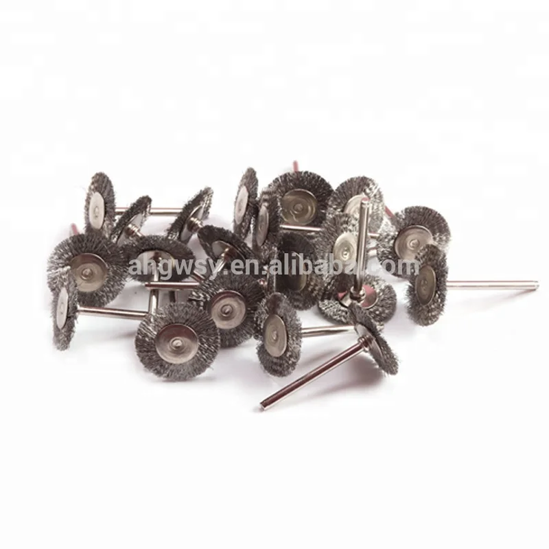 Щетка из Обжимной Стальной Проволоки с валом 3 мм инструмент Dremel вращающаяся шлифовальная машина колесная щетка для